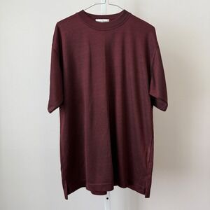 Giorgio Danieli sz M Red Textured Knit Tee Made in Italy Minimalist Luxury Y2K